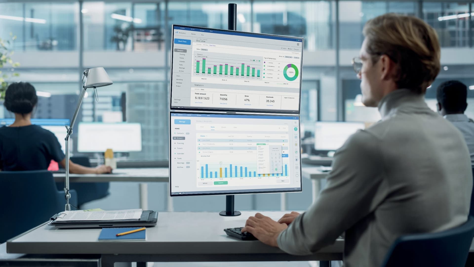 Monitorarm Kensington dubbele verticale bevestiging 3