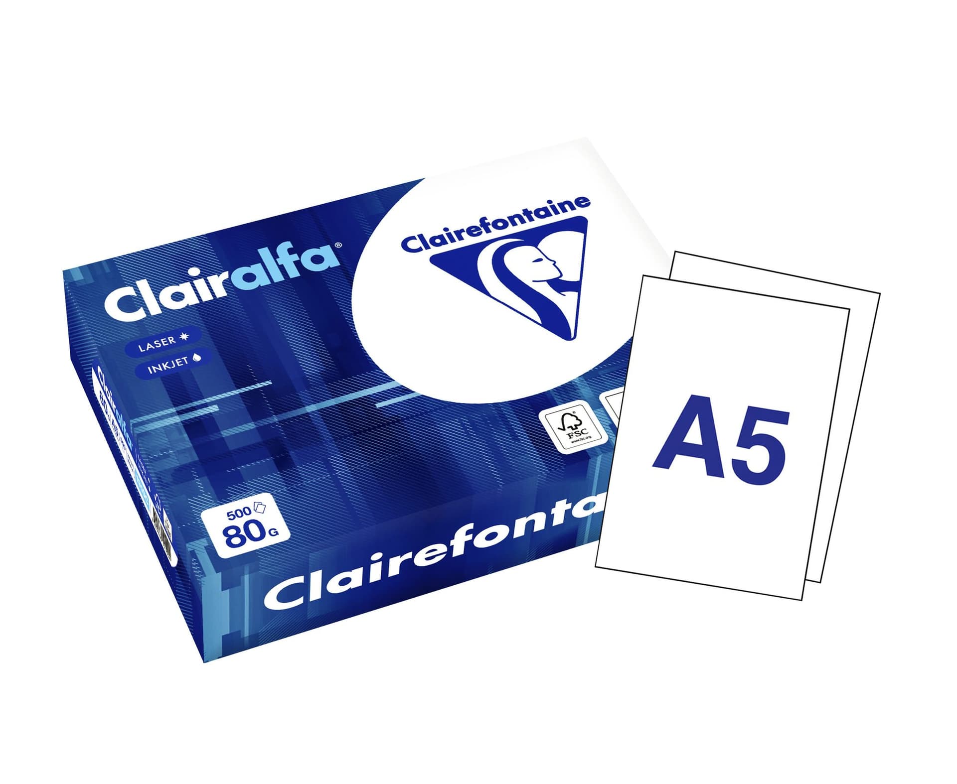 Kopieerpapier Clairefontaine Clairalfa A5 80gr wit 500 vel 2
