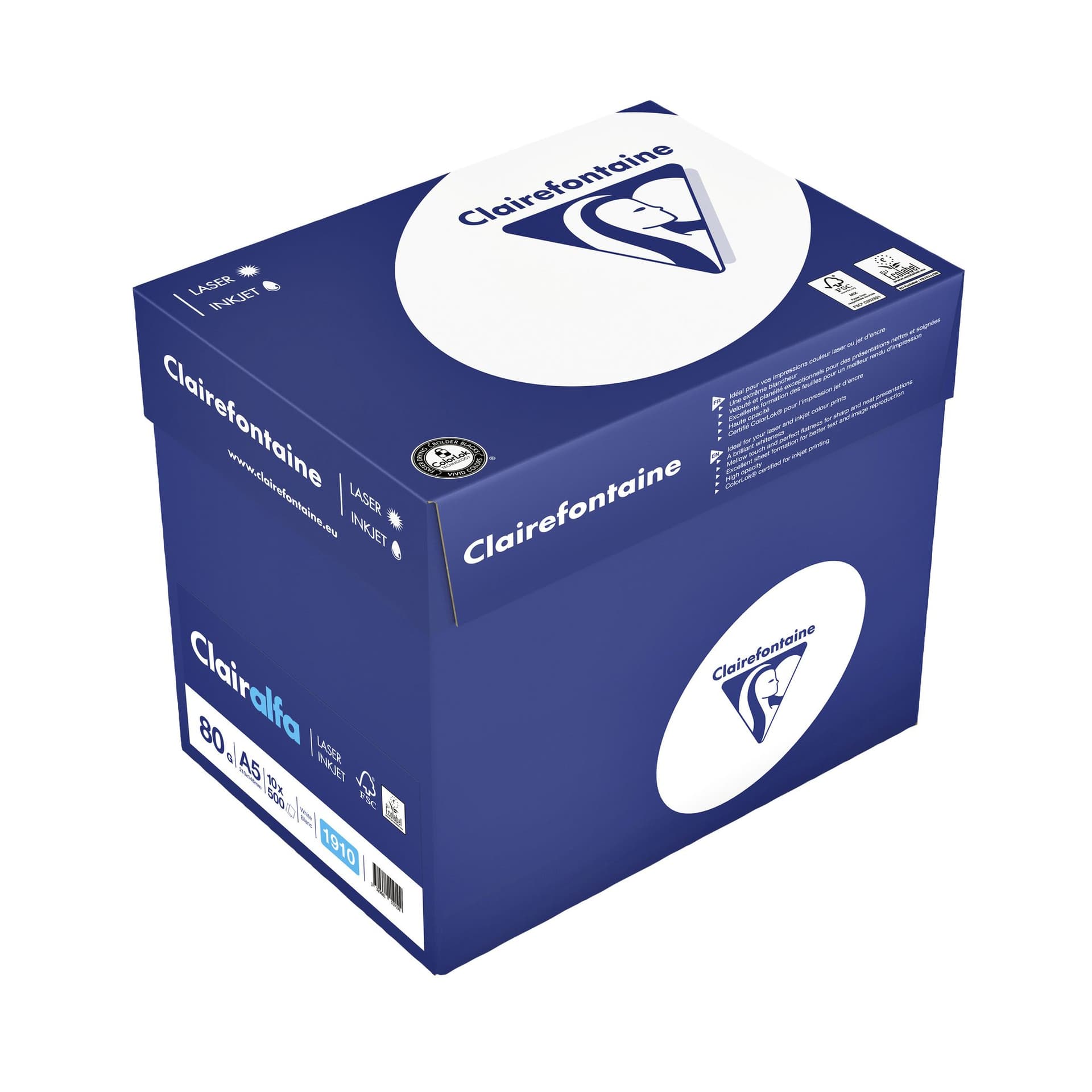 Kopieerpapier Clairefontaine Clairalfa A5 80gr wit 500 vel 3
