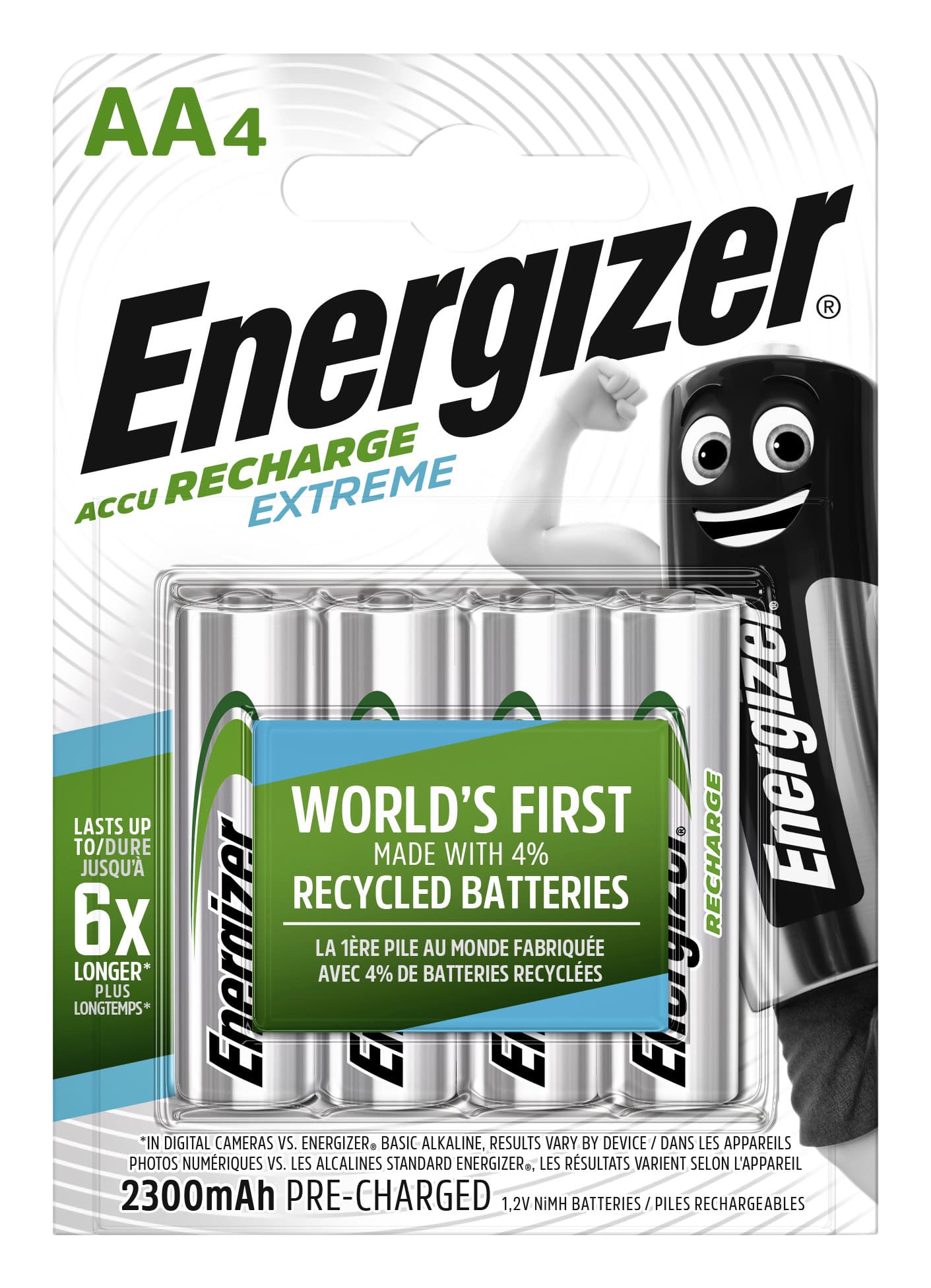 Batterij oplaadbaar Energizer 4x AA 2300mAh