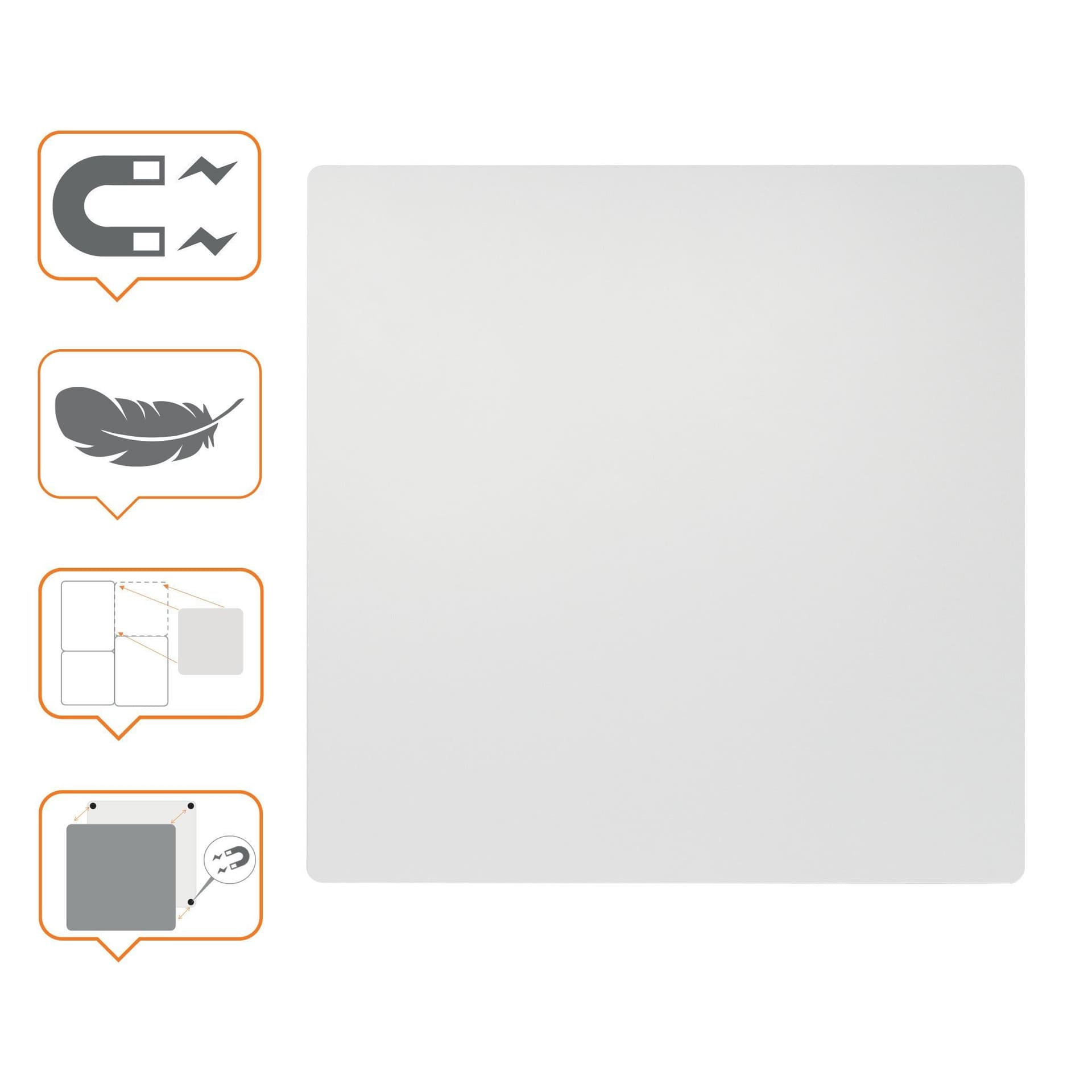Whiteboard Nobo frameloos modulair 45x45cm 2