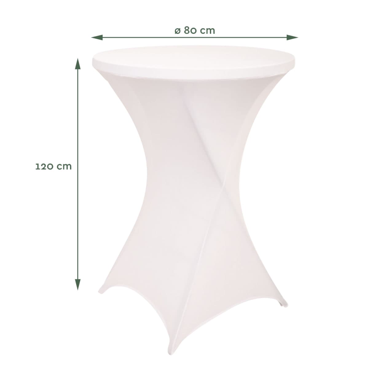 Tafelrok BRASQ voor statafel 80cm wit 2