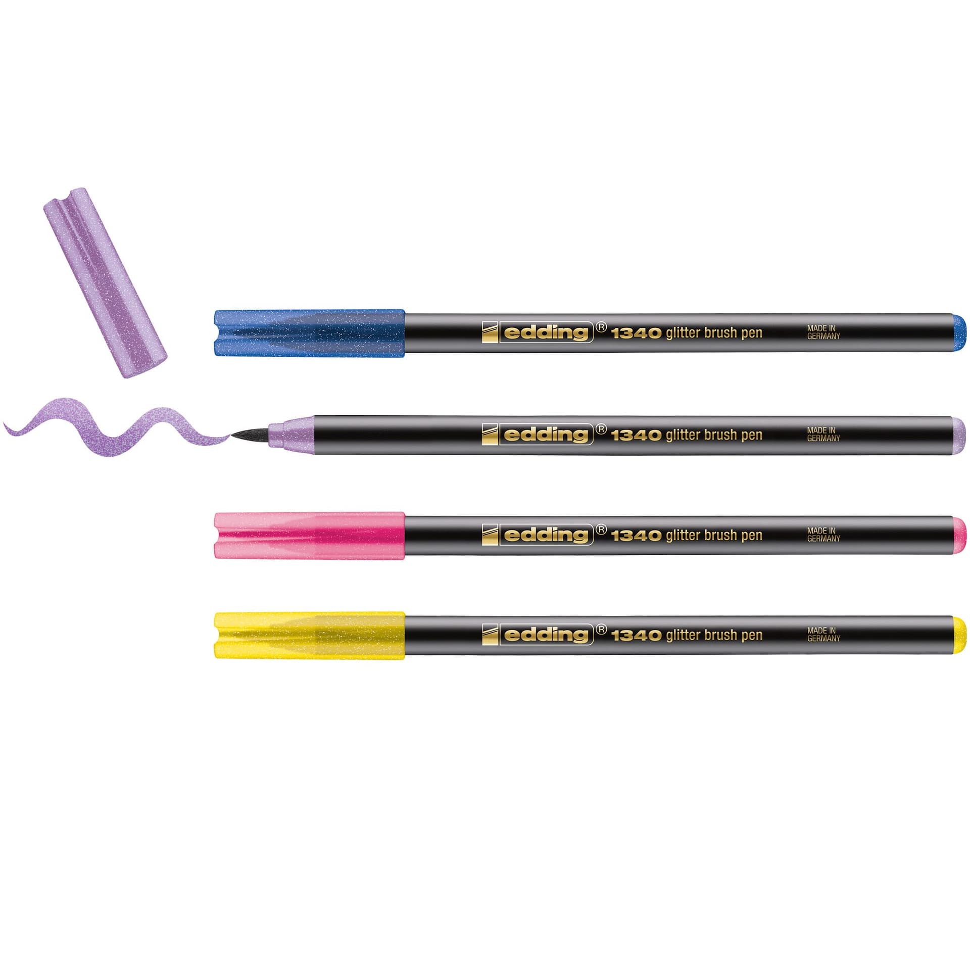 Brushpen edding 1340 glitter assorti set à 4 stuks 2