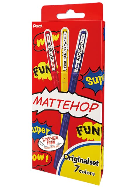 Gelschrijver Pentel K110 Mattehop  Fun Original M ass blister à 7st