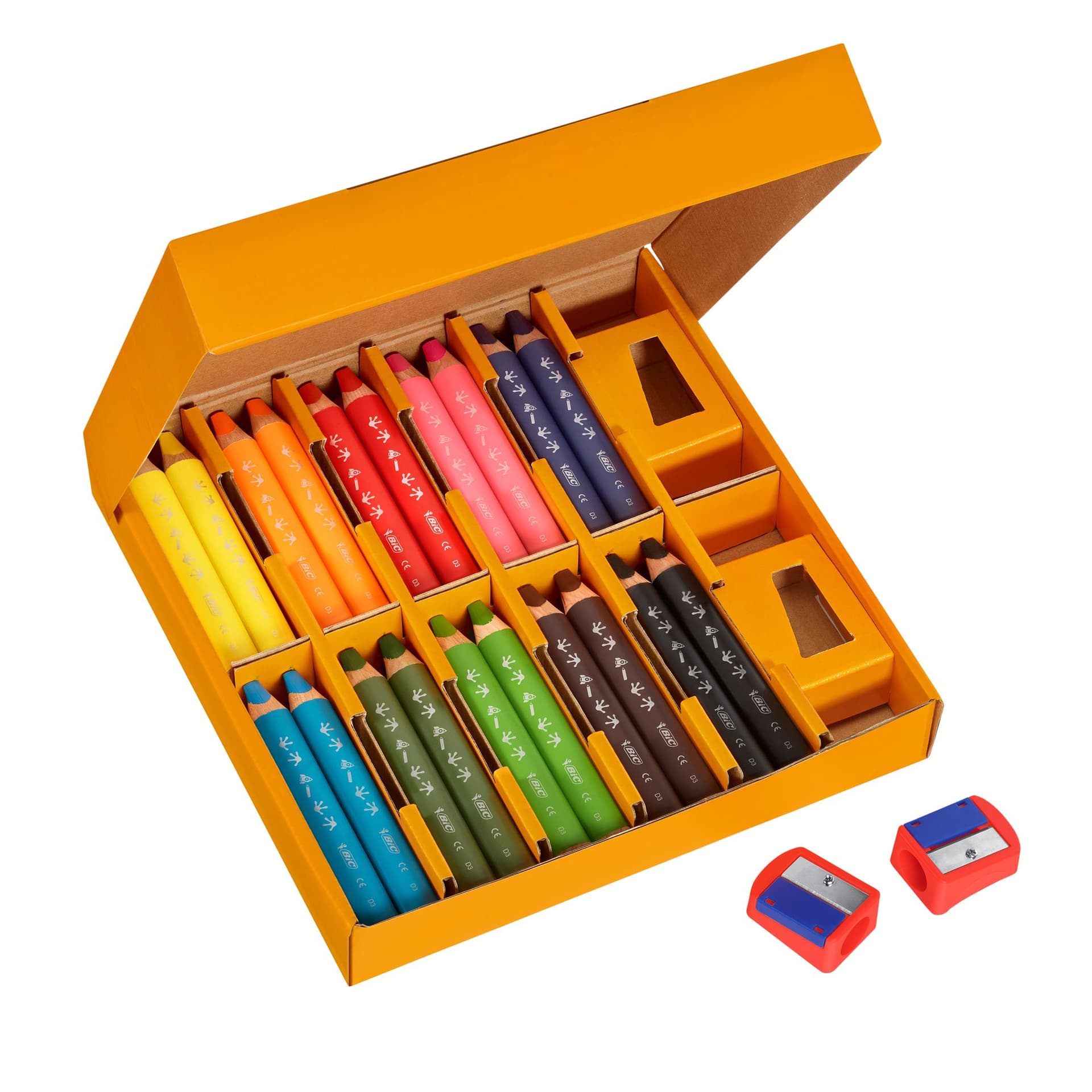 Kleurpotloden Bickids Multi Surface + 2 puntenslijpers ass 10kl 40st 4
