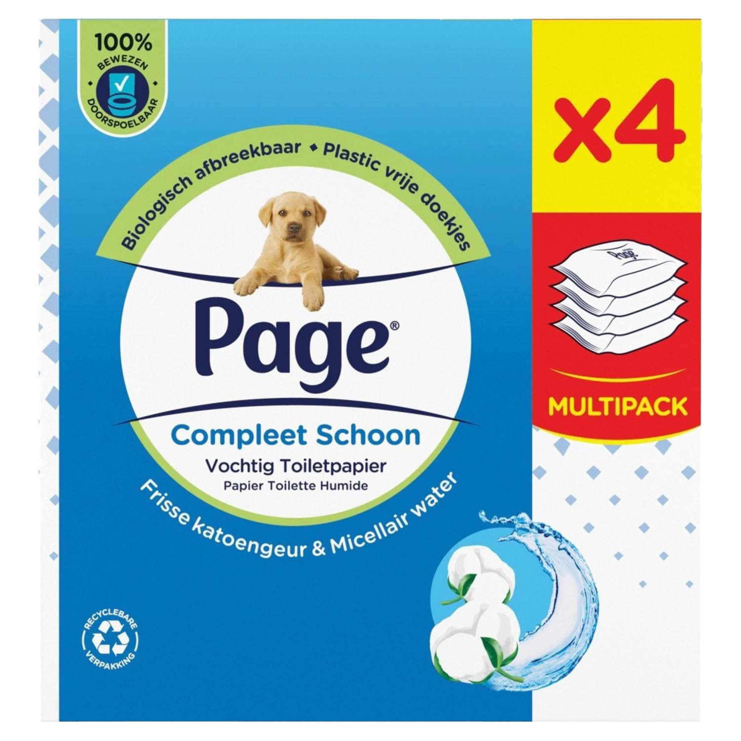 Vochtig toiletpapier Page Compleet Schoon 4 pakken à 38 vel 2