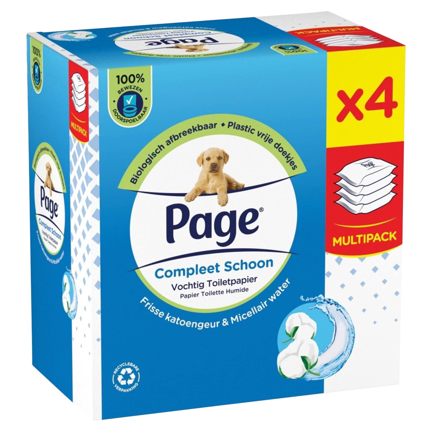 Vochtig toiletpapier Page Compleet Schoon 4 pakken à 38 vel 3