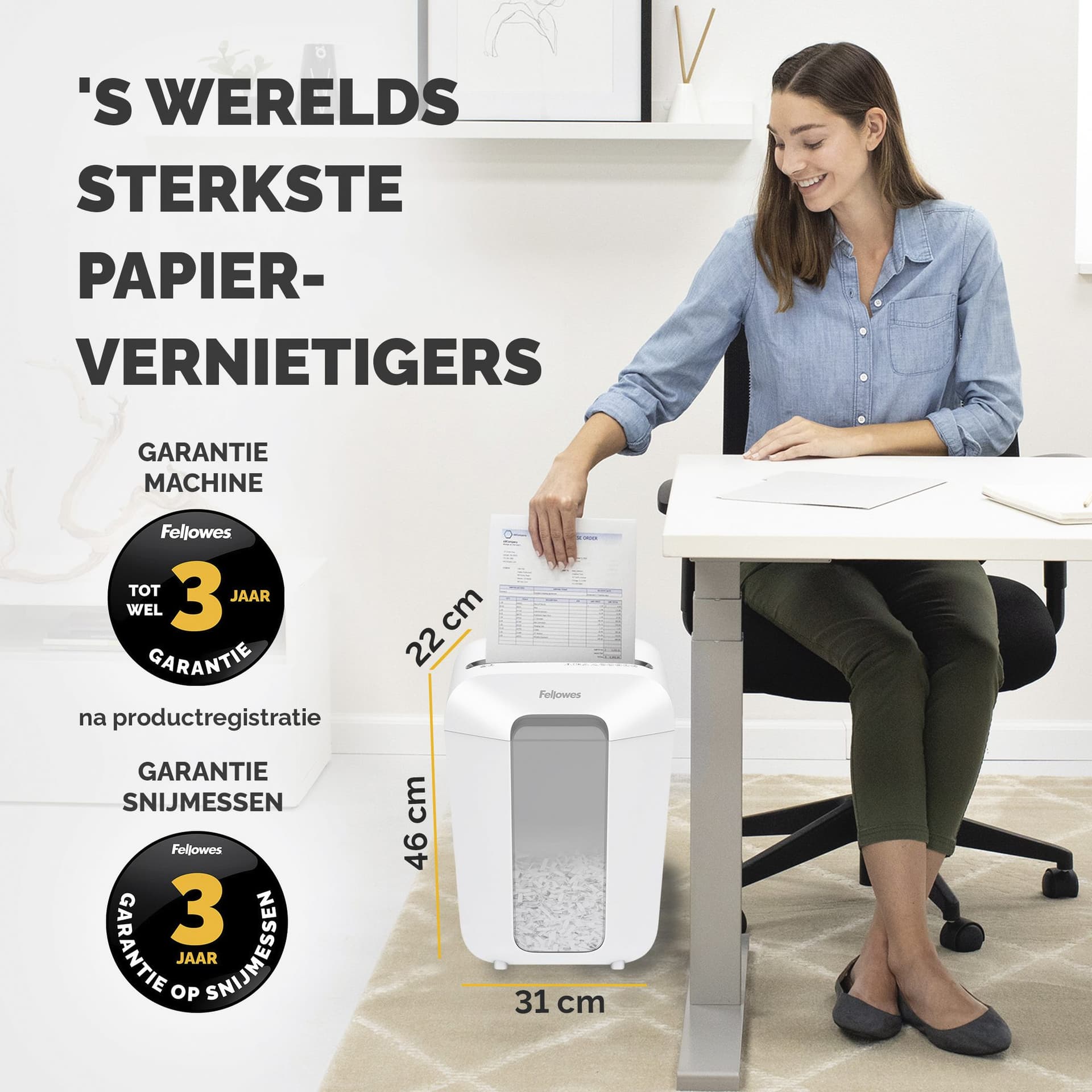 Papiervernietiger Fellowes Powershred LX70 snippers 4x40mm wit 7
