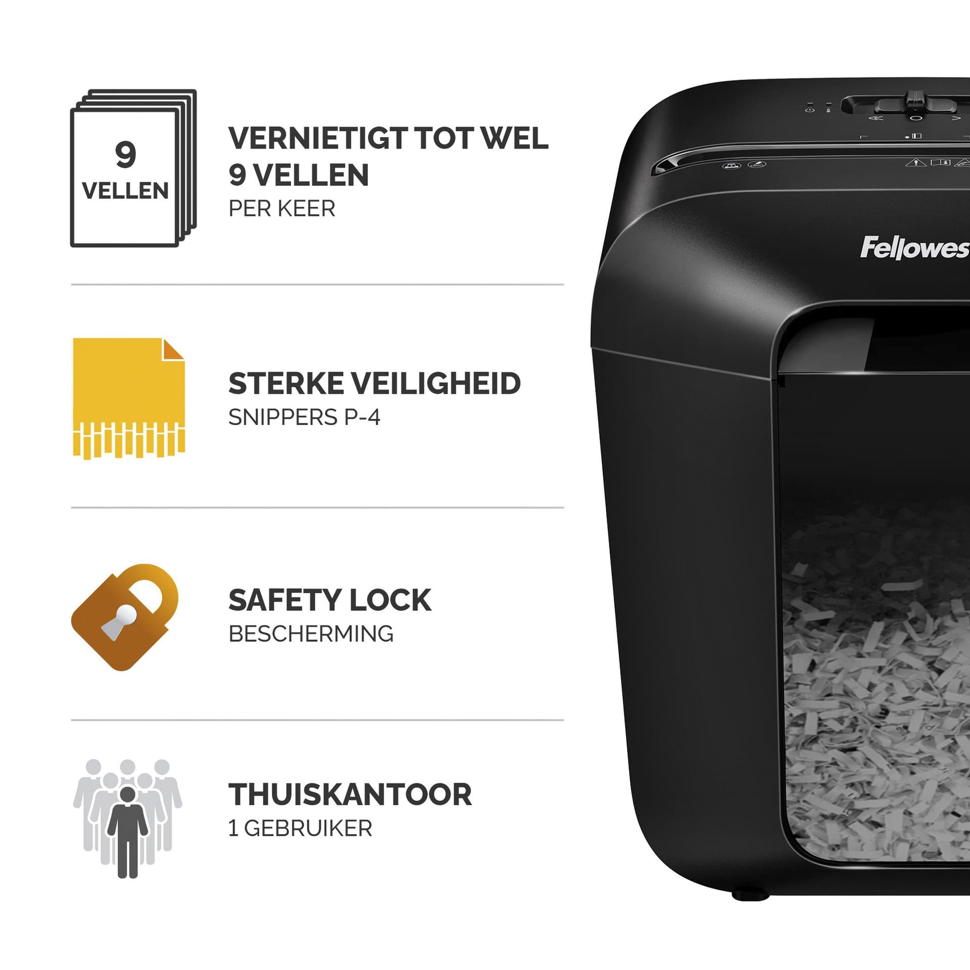 Papiervernietiger Fellowes Powershred LX50 snippers 4x37mm zwart 3