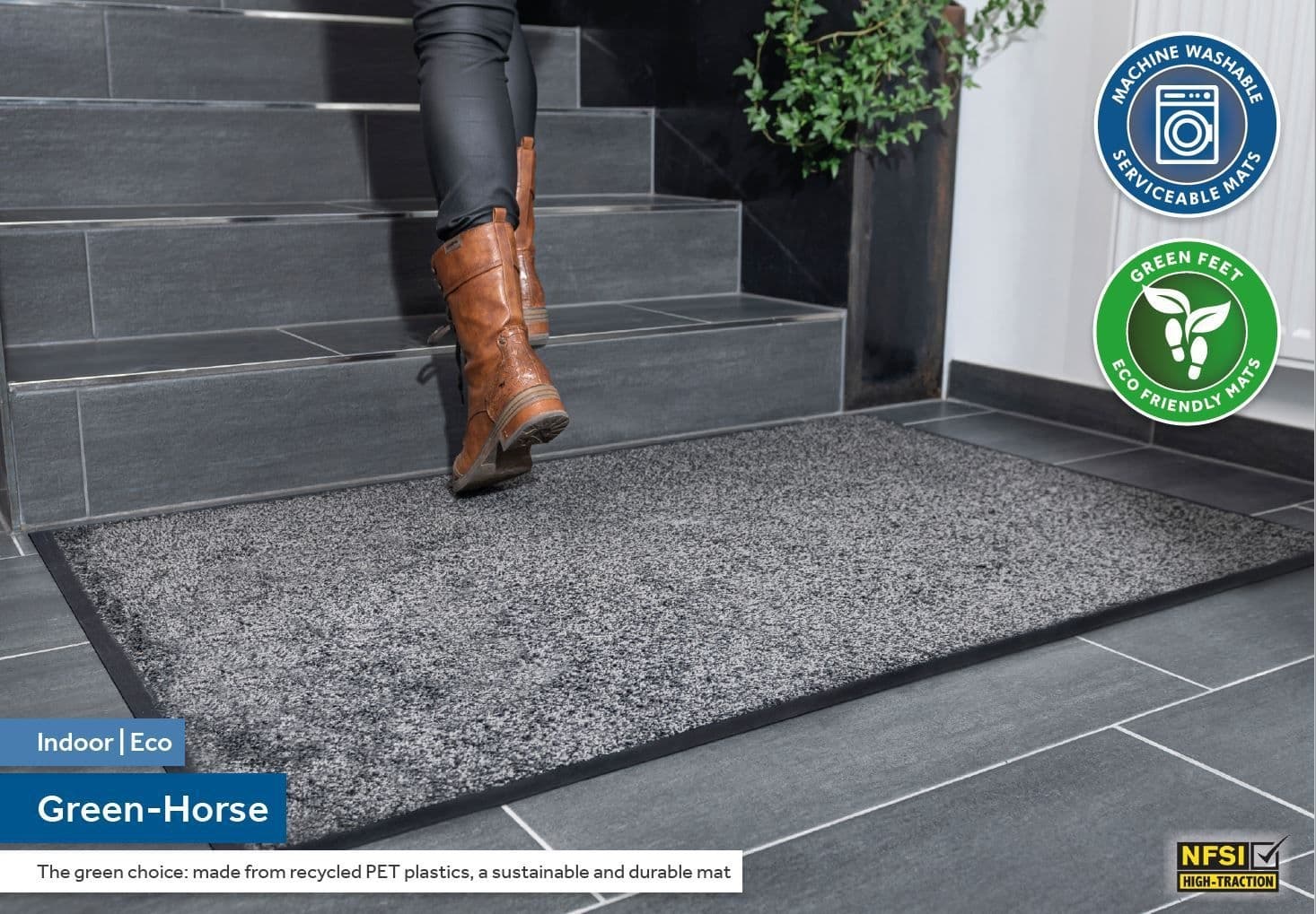 Inloopmat Green-Horse Indoor Pro 85x150cm zwart 5
