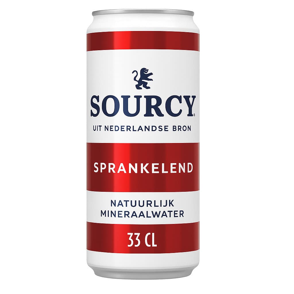 Water Sourcy rood blik 330ml