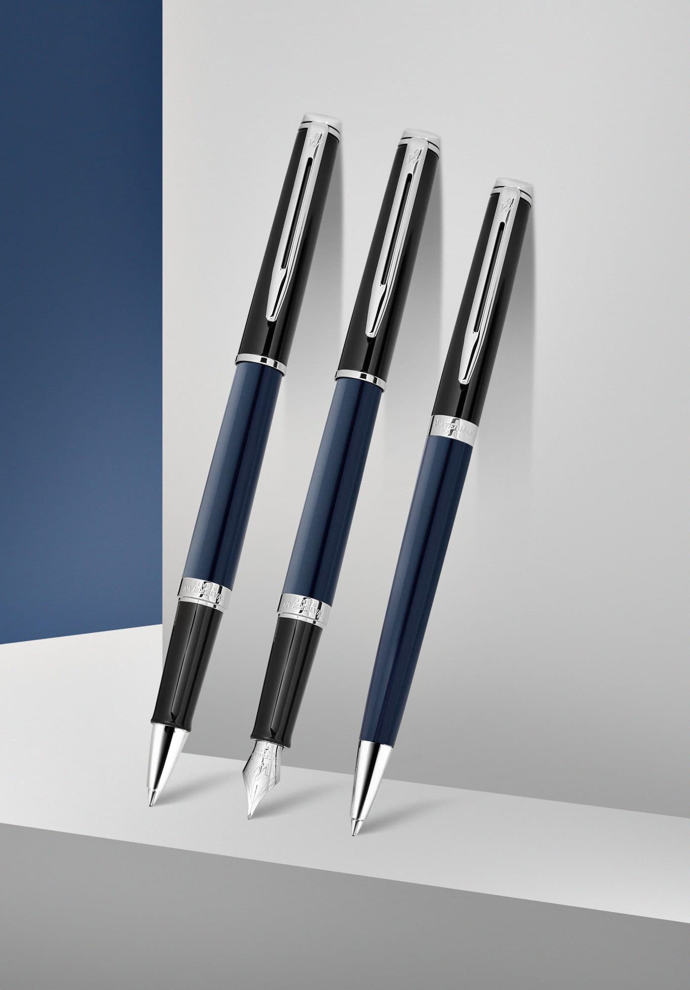 Rollerpen Waterman Hémisphère Colour Blocking black en blue CT fijn 7