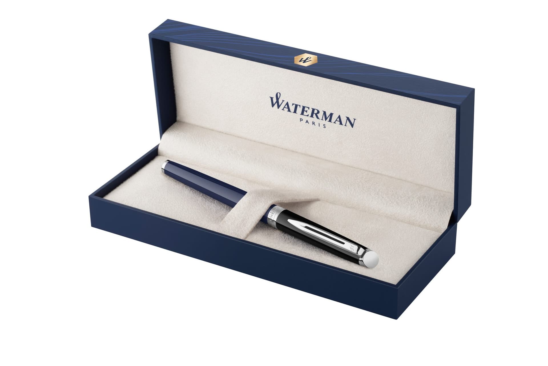 Rollerpen Waterman Hémisphère Colour Blocking black en blue CT fijn 2