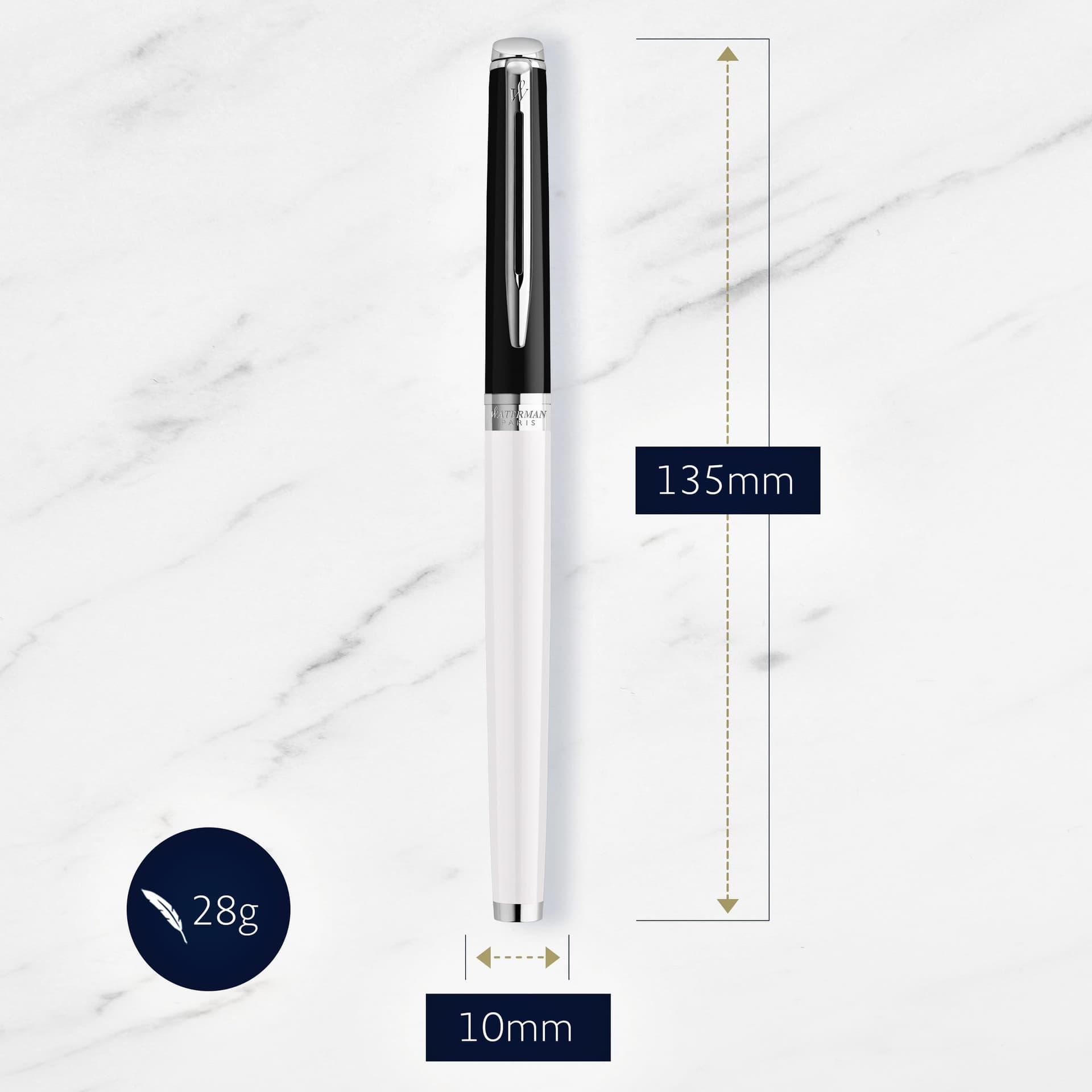 Vulpen Waterman Hémisphère Colour Blocking black en white CT fijn 6
