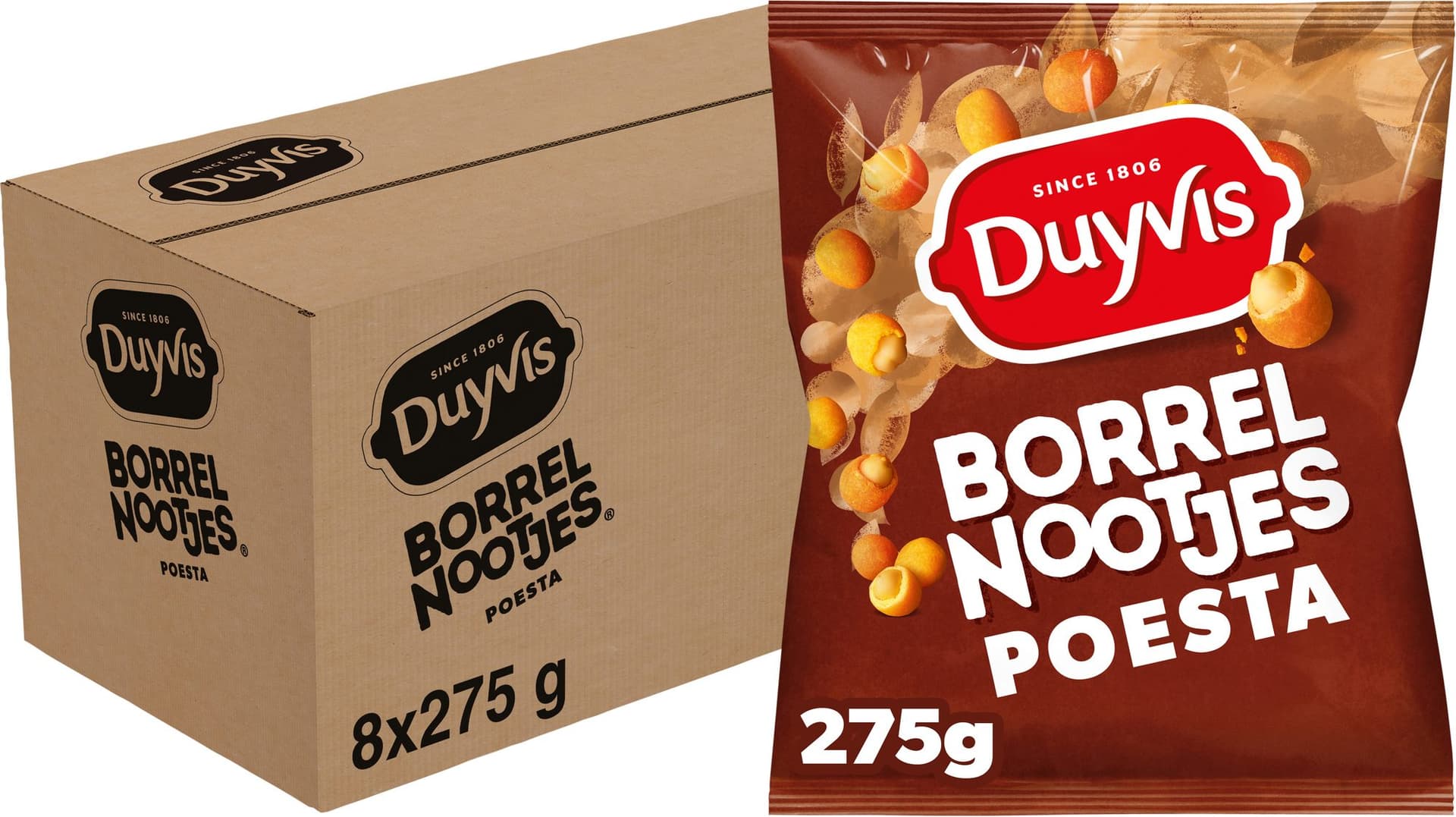 Borrelnootjes Duyvis poesta zak 275gr 2