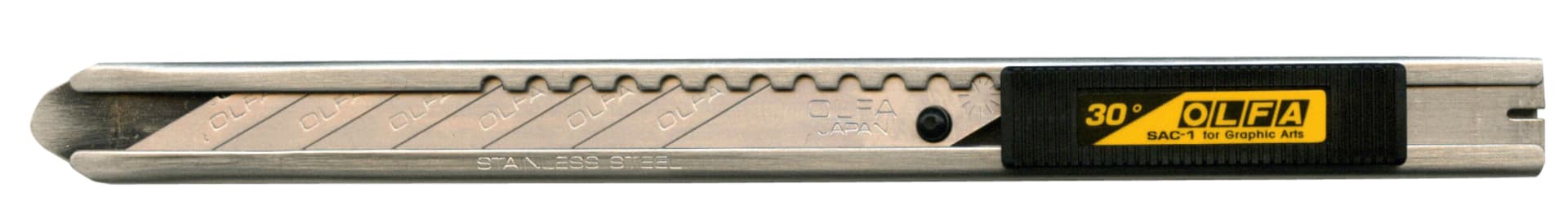 Snijmes Olfa SAC-1 9mm met metalen houder blister à 1 stuk 2