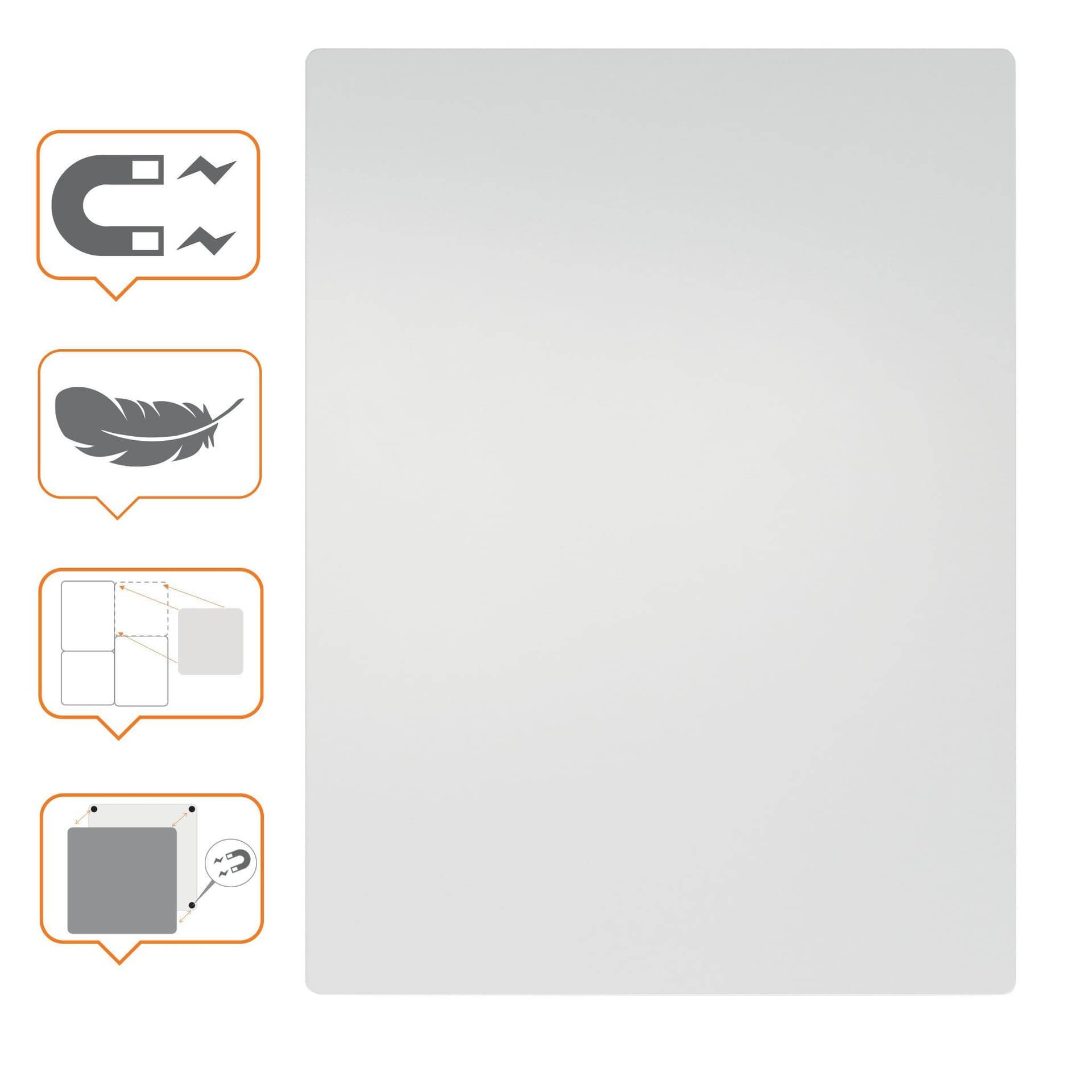 Whiteboard Nobo frameloos modulair magnetisch 60x45cm 2