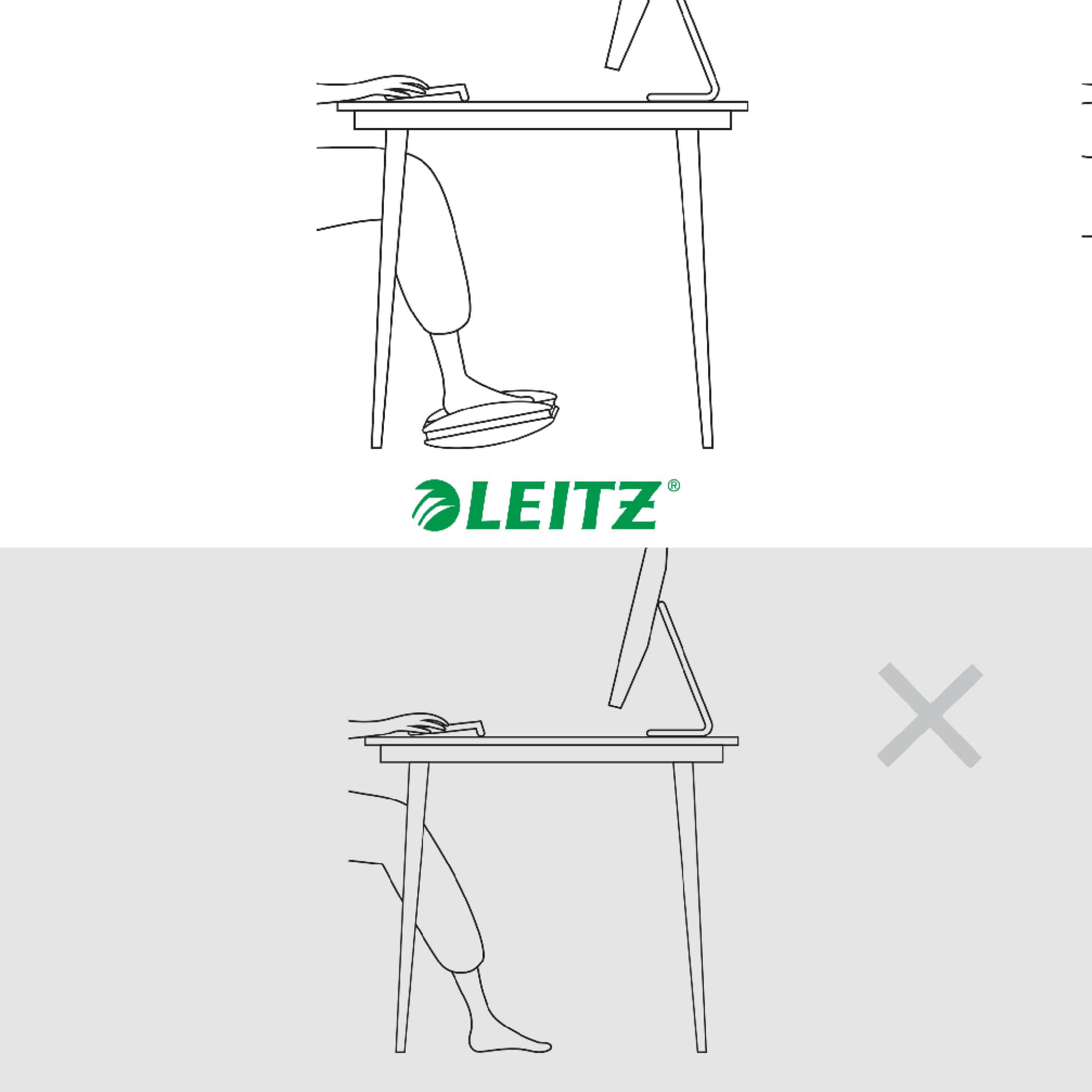 Voetensteun Leitz Ergo verstelbaar lichtgrijs 5