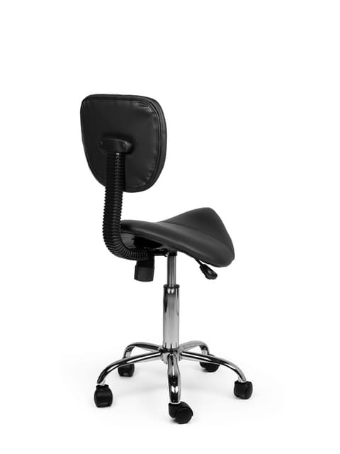 Zadelkruk Office rugleuning laag harde wielen zw 4