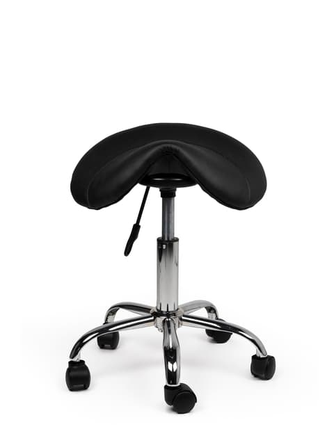 Zadelkruk Office laag harde wielen zw 2