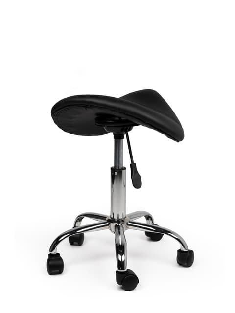 Zadelkruk Office laag harde wielen zw 4