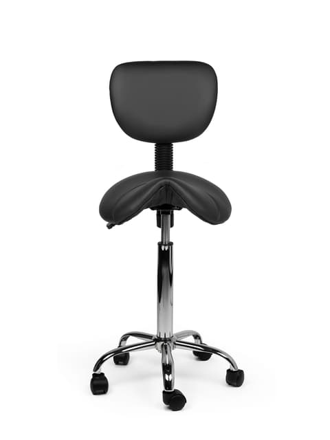 Zadelkruk Office rugleuning medium harde wielen zw 2