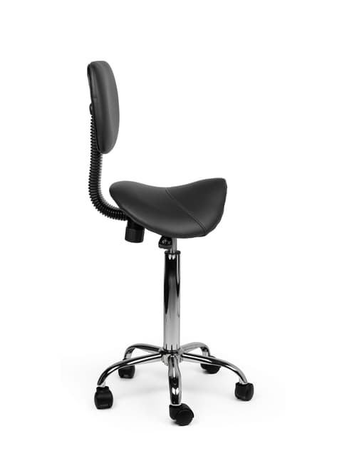 Zadelkruk Office rugleuning medium harde wielen zw 3
