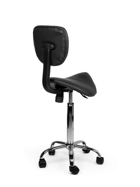 Zadelkruk Office rugleuning medium harde wielen zw 4
