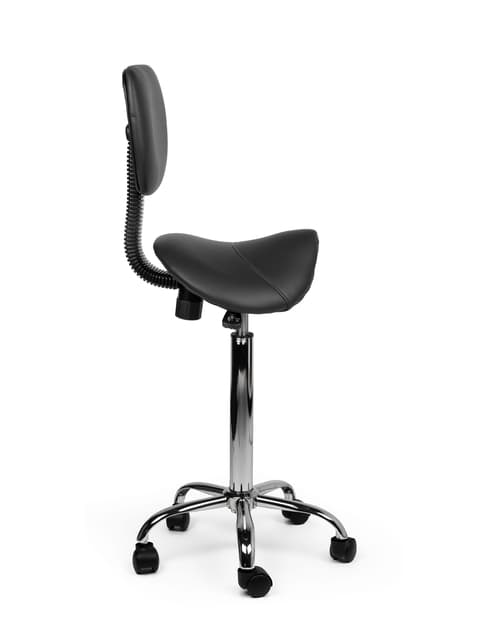 Zadelkruk Office rugleuning hoog harde wielen zw 3