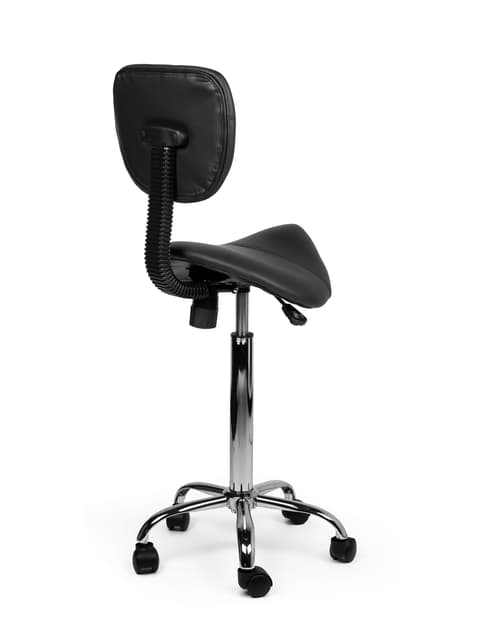 Zadelkruk Office rugleuning hoog harde wielen zw 4