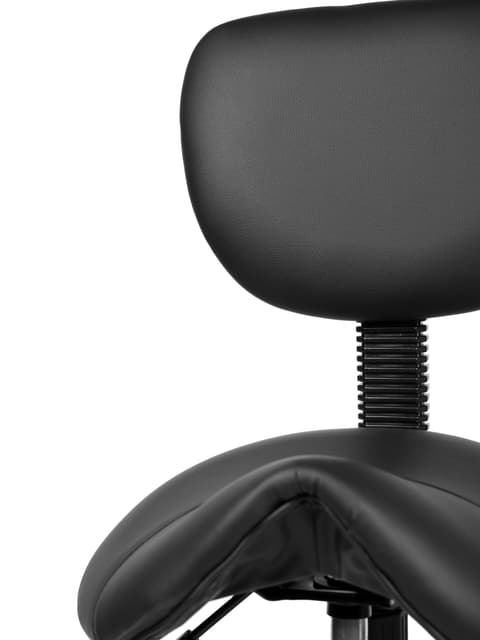 Zadelkruk Office rugleuning hoog harde wielen zw 5