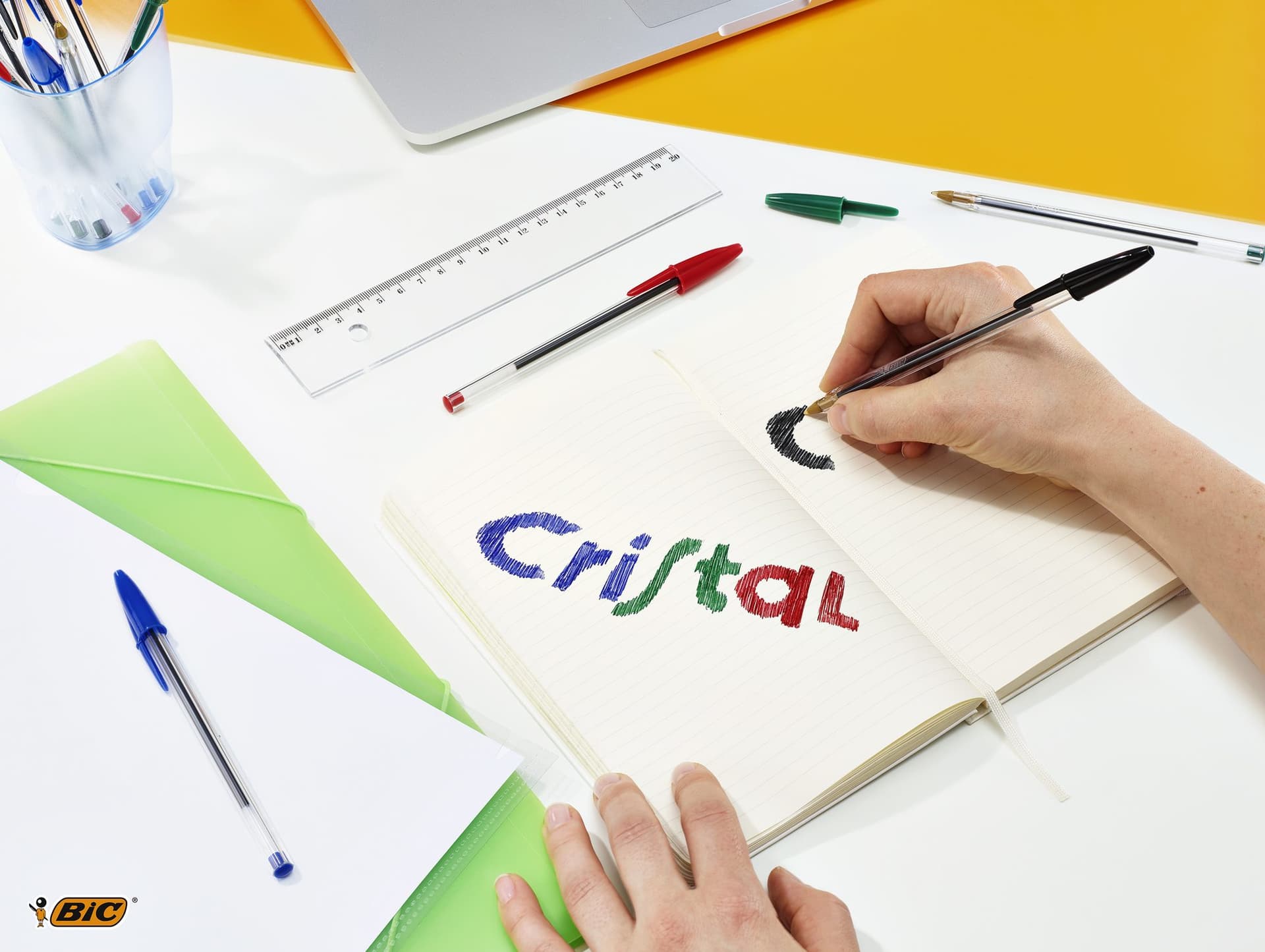 Balpen Bic Cristal medium zwart 4