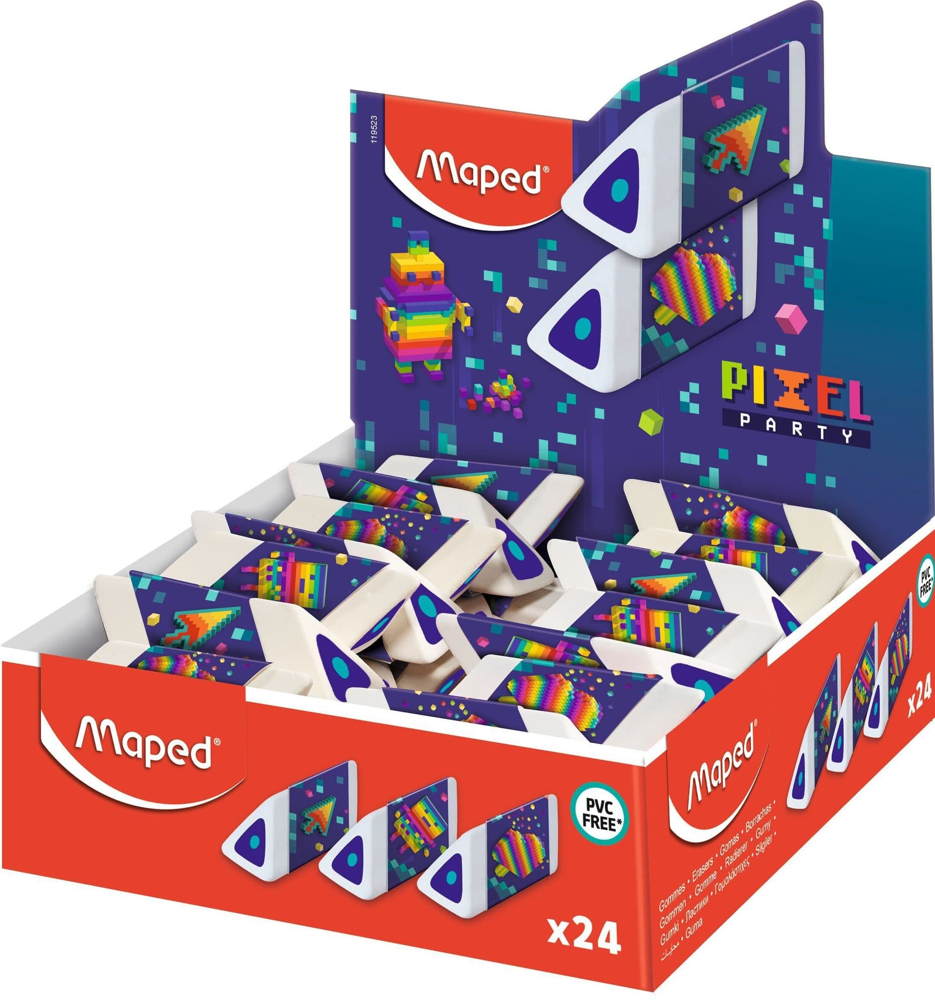 Gum Maped Pixel Party Pyramid display à 24 stuks