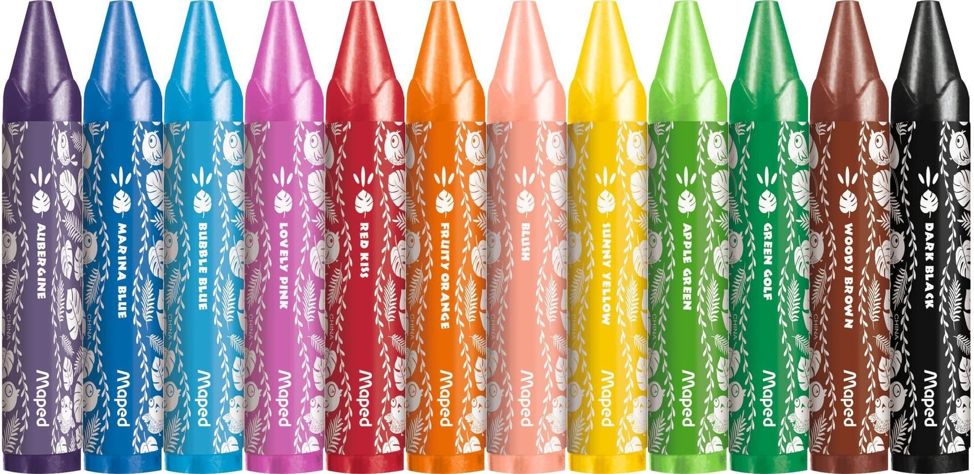 Waskrijt Maped Jungle Fever Jumbo set à 12 kleuren 2