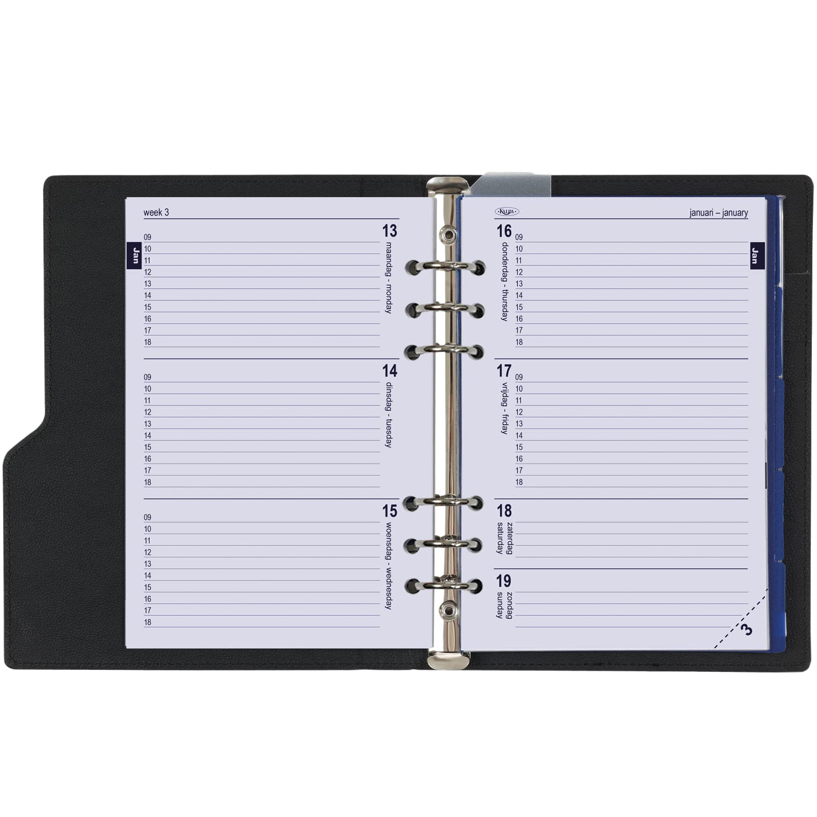 Organizer Kalpa Clipbook A5 inclusief agenda 2026-2027 7dagen/2pagina's nerf zwart 4