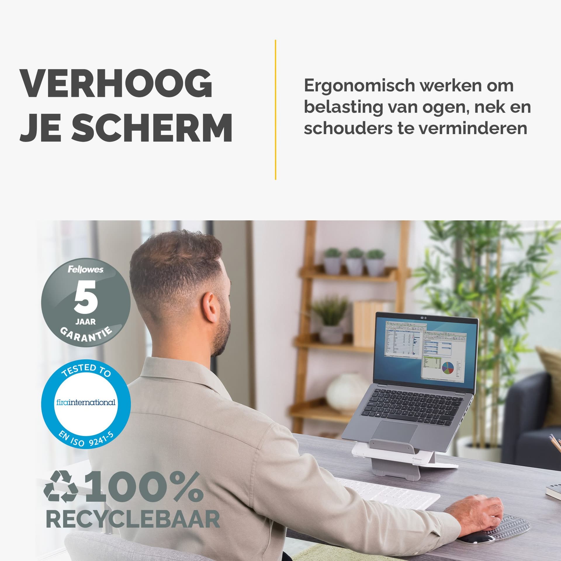 Laptopstandaard Fellowes Breyta wit 4
