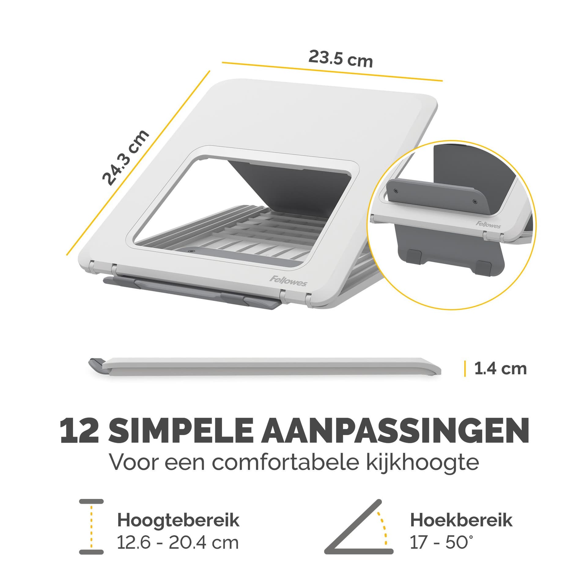 Laptopstandaard Fellowes Breyta wit 6