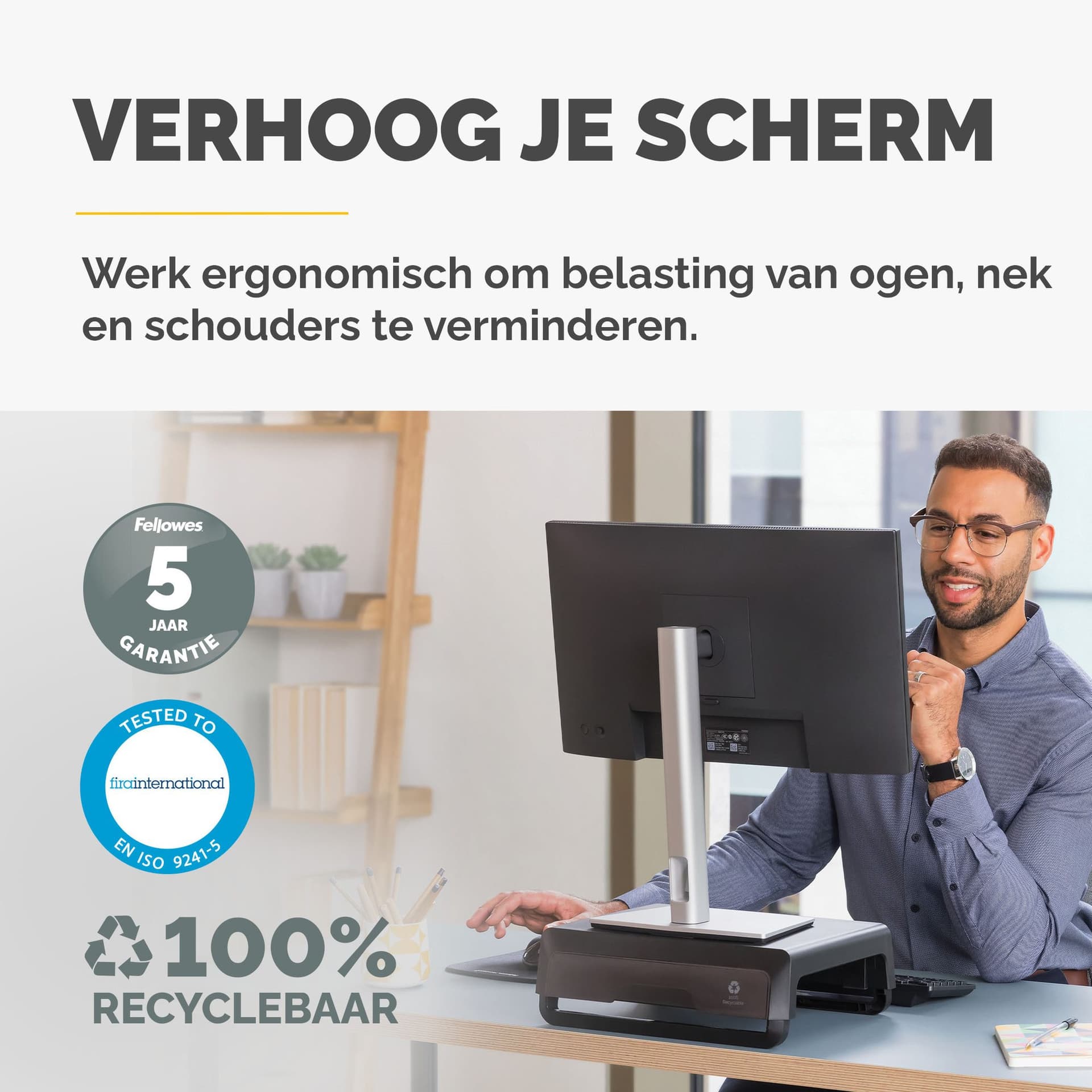 Monitorstandaard Fellowes Breyta zwart 4