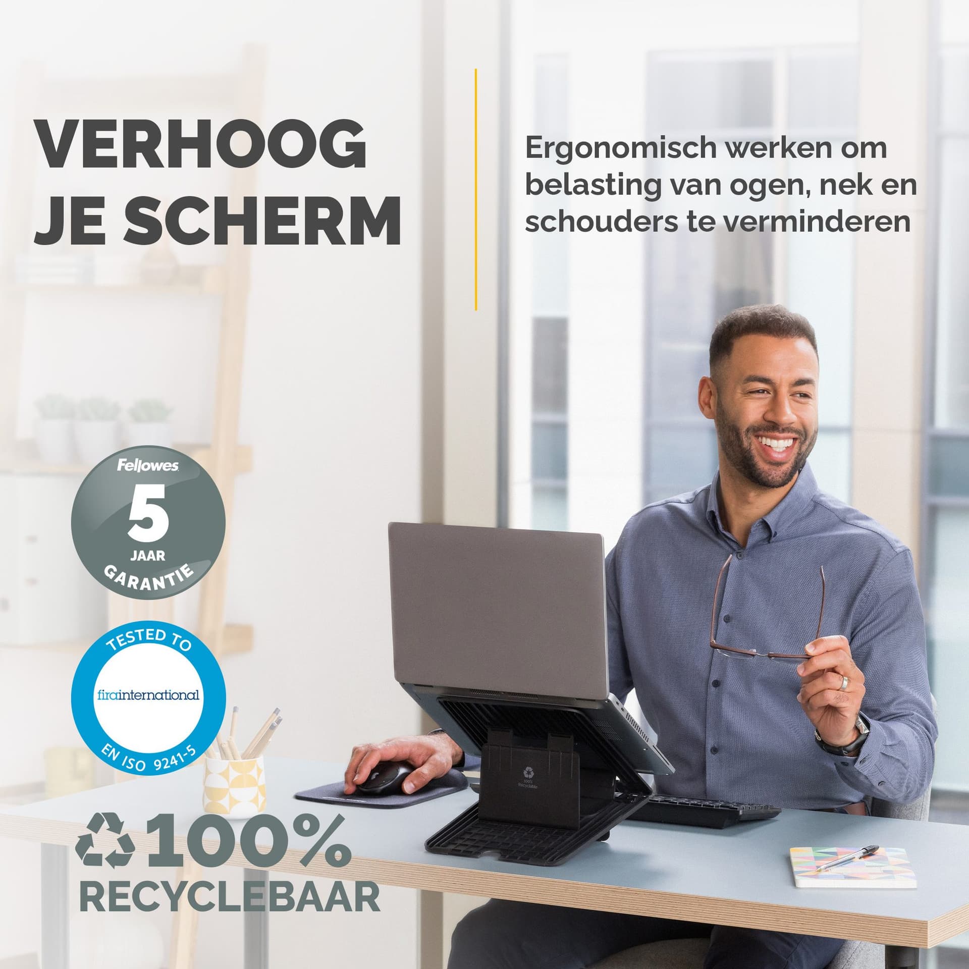 Laptopstandaard Fellowes Breyta zwart 4