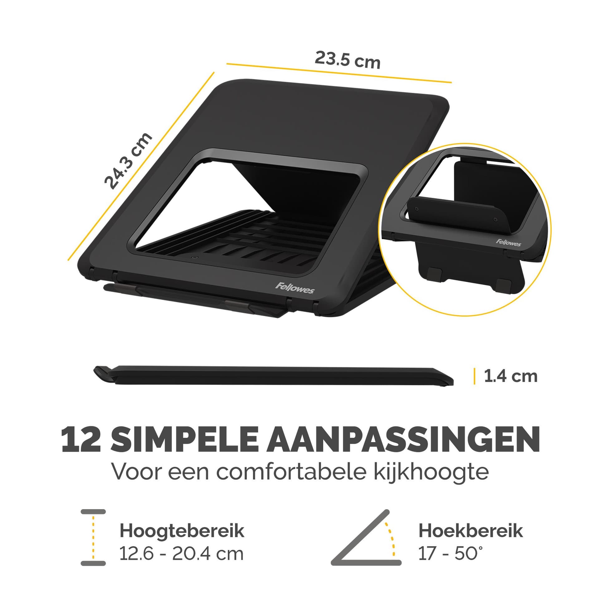 Laptopstandaard Fellowes Breyta zwart 6