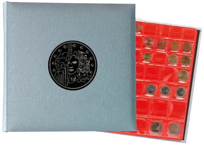 Muntenverzamelalbum Exacompta 24.5x25cm 5 vel à 43 vakjes 4-rings grijs 2