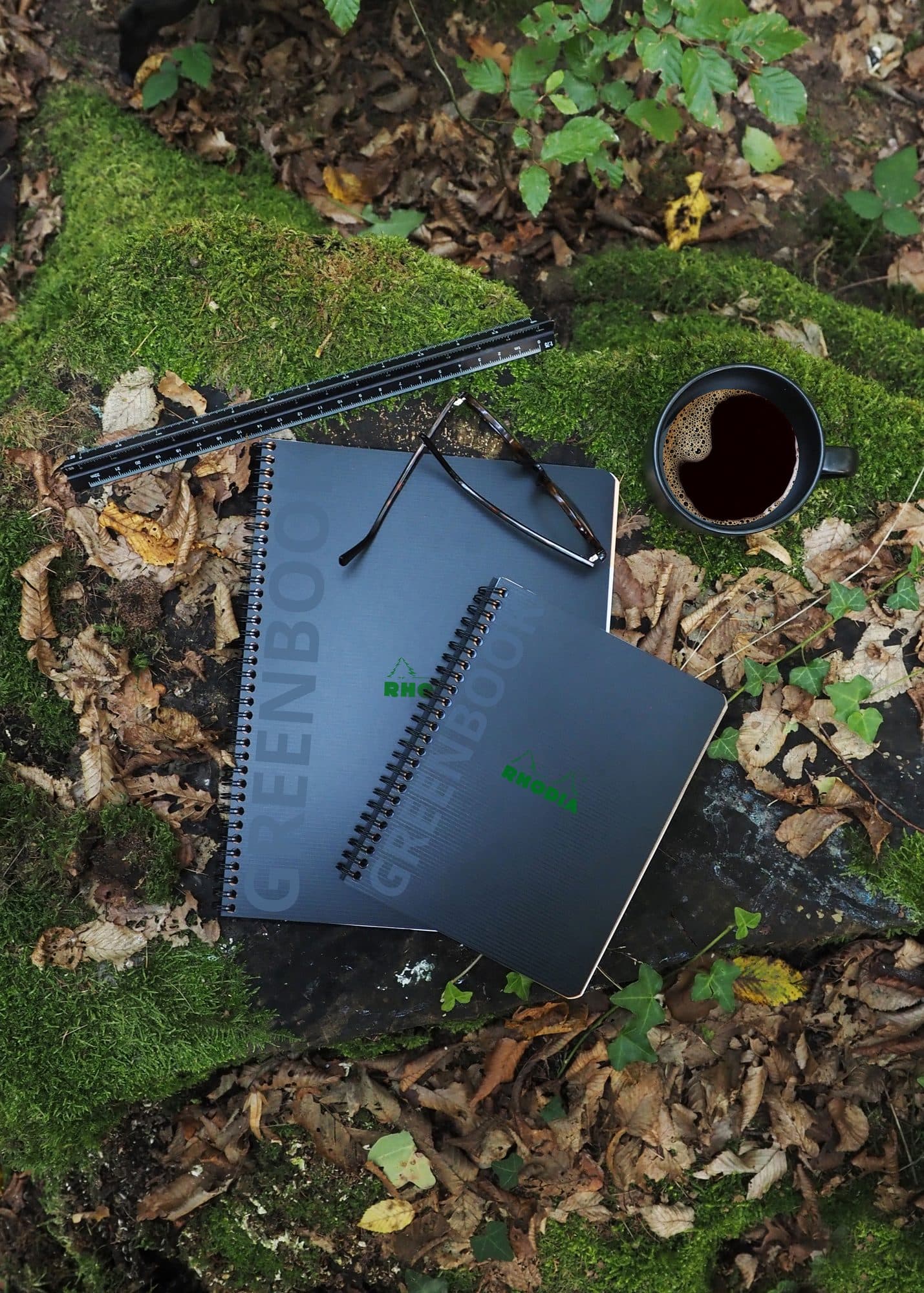 Notitieboek Rhodia Greenbook A5 lijn 6-gaats 180 pagina's 90gr zwart 5
