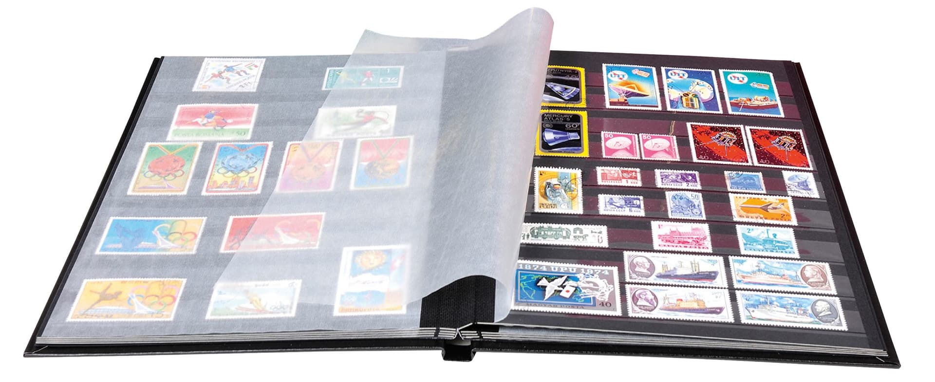 Postzegelalbum Exacompta 22.5x30.5cm 16 zwarte pagina's zwart 4