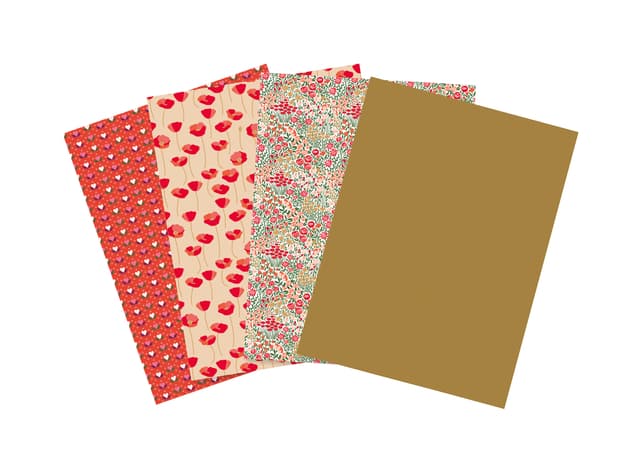 Hobbypapier Décopatch 30x40cm set à 4 vel thema Love is in the Meadow 2