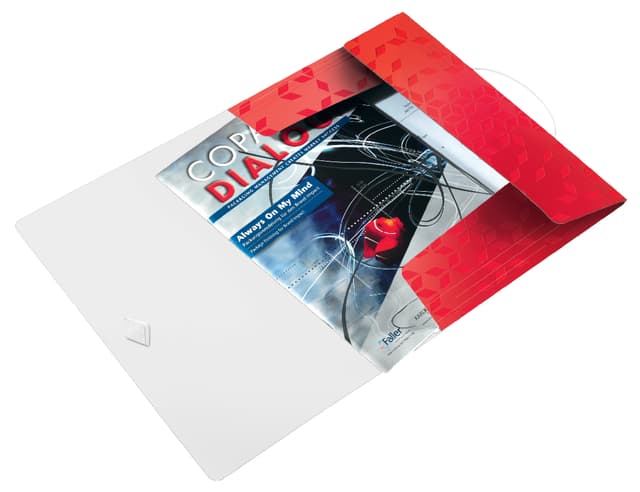 Elastomap Leitz WOW A4 3 kleppen PP rood 2