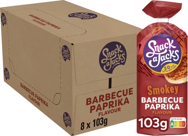 Rijstwafel Snack-a-Jacks BBQ paprika pak 103 gram 2