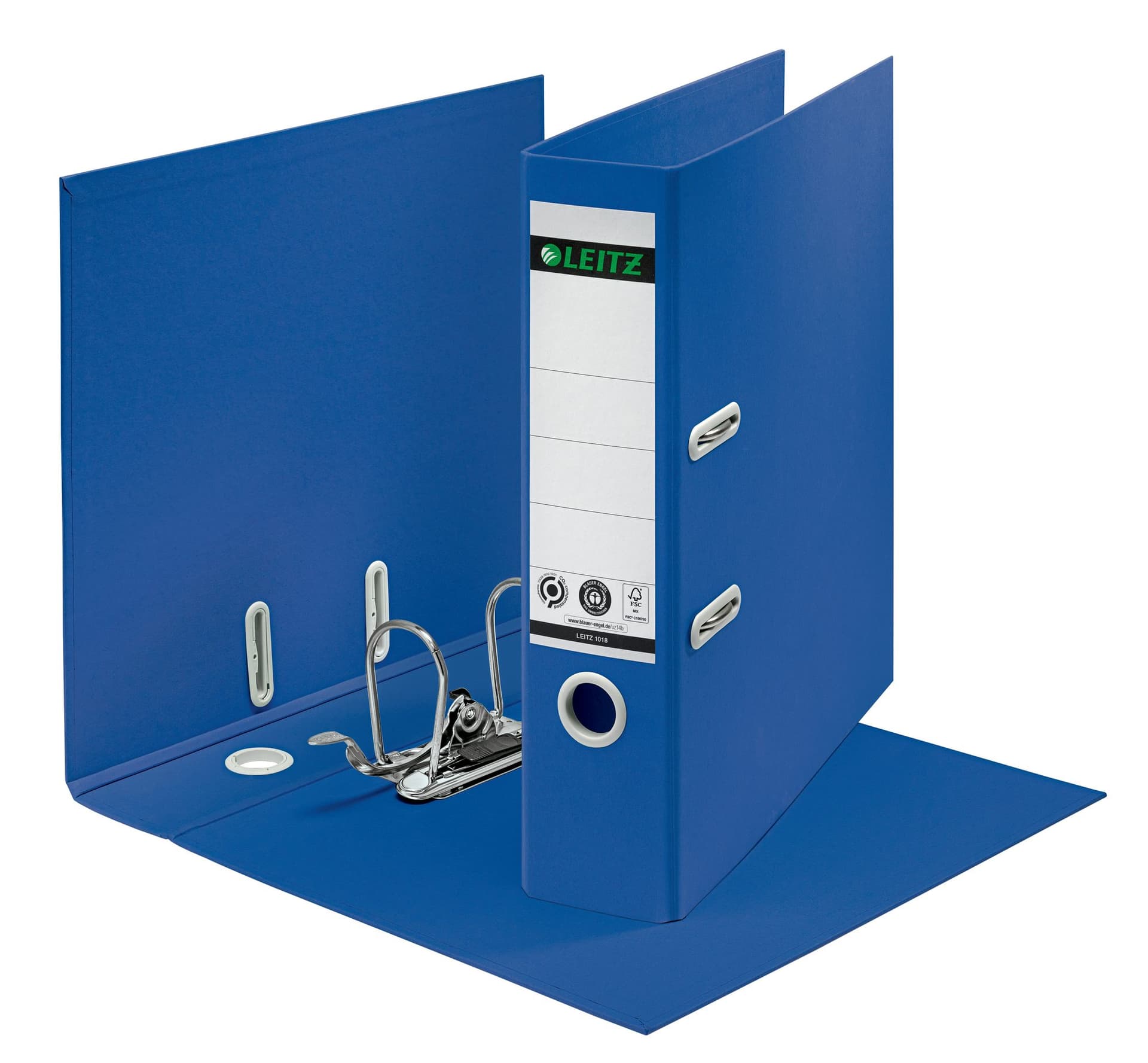 Ordner Leitz Recycle 180° 80mm karton A4 blauw