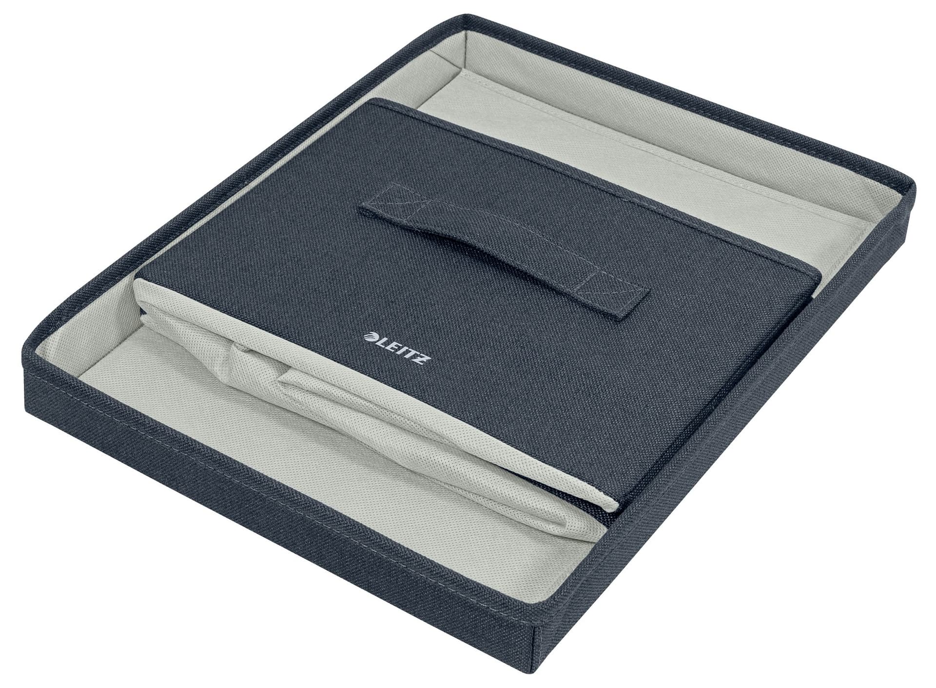 Opbergdoos Leitz gestoffeerd met deksel 285x203x380mm grijs 2 st 7