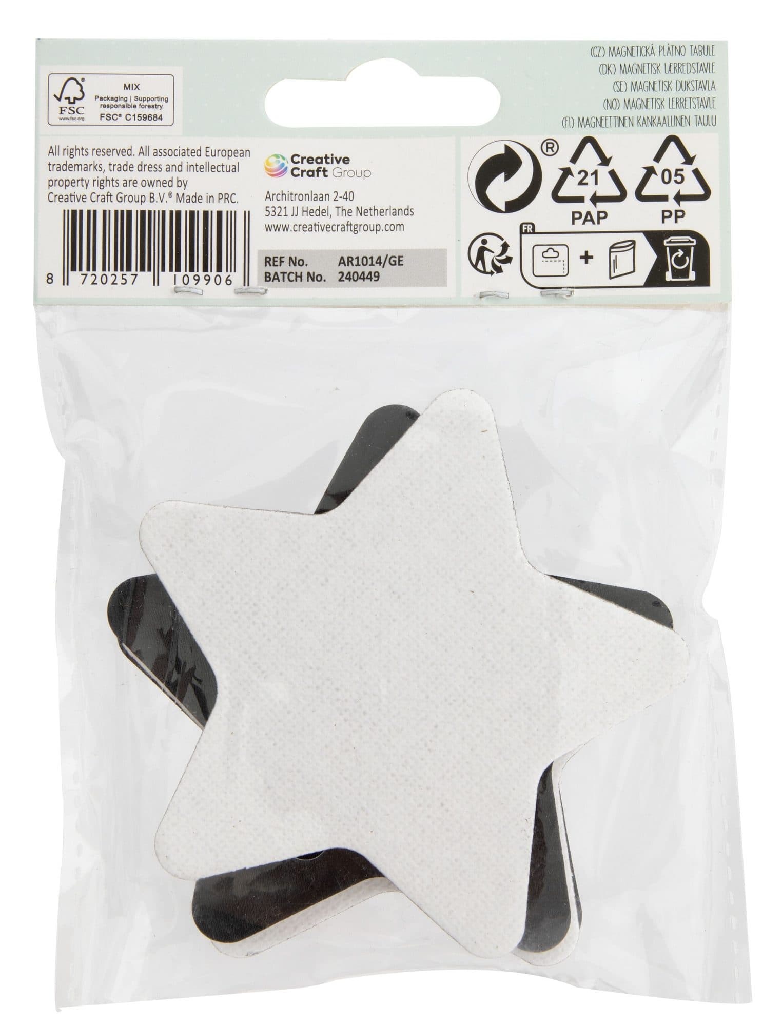Canvas Nassau fine art ster en bloem 7,5cm magnetisch 4 stuks 2