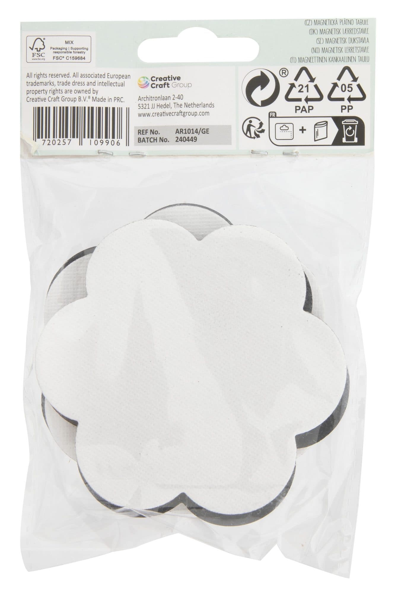 Canvas Nassau fine art ster en bloem 7,5cm magnetisch 4 stuks 3